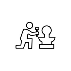 Sculptor icon Thin line art isolated