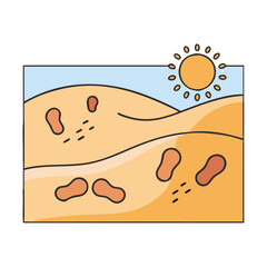 footprints on the desert sand icon, footprints on the desert sand vector