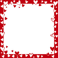 frame with red hearts