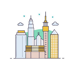 mecca skyline vector icon, mecca skyline vector illustration - simple illustration of mecca skyline, perfect for mecca skyline logos and icons