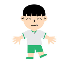 Smiling Boy Kindergarten Character