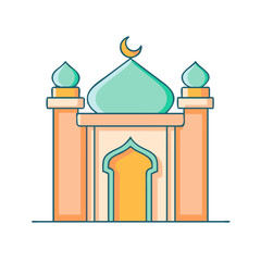 mosque entrance gate vector icon, mosque entrance gate vector illustration - simple illustration of mosque entrance gate, perfect for mosque entrance gate logos and icons