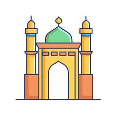 mosque entrance gate vector icon, mosque entrance gate vector illustration - simple illustration of mosque entrance gate, perfect for mosque entrance gate logos and icons