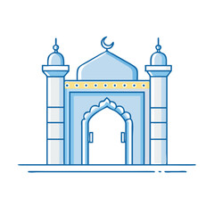 mosque entrance gate vector icon, mosque entrance gate vector illustration - simple illustration of mosque entrance gate, perfect for mosque entrance gate logos and icons