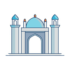 mosque entrance gate vector icon, mosque entrance gate vector illustration - simple illustration of mosque entrance gate, perfect for mosque entrance gate logos and icons