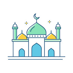 mosque vector icon, mosque vector illustration - simple illustration of mosque, perfect for mosque logos and icons