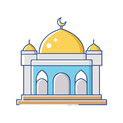 mosque vector icon, mosque vector illustration - simple illustration of mosque, perfect for mosque logos and icons