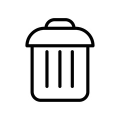 Trash icon Thin line art isolated