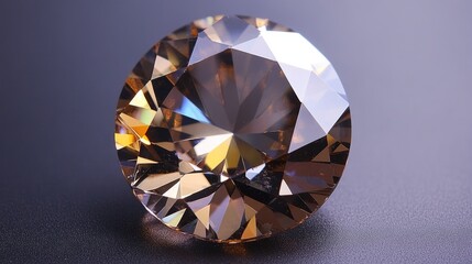 Fototapeta premium Magnified view of a flawless diamond's facets, showing intricate craftsmanship and light dispersion.