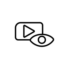 video Views icon Thin line art isolated