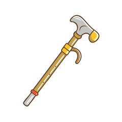 pilgrim s walking staff vector icon, pilgrim s walking staff vector illustration - simple illustration of pilgrim s walking staff, perfect for pilgrim s walking staff logos and icons