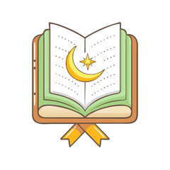 quran vector icon, quran vector illustration - simple illustration of quran, perfect for quran logos and icons