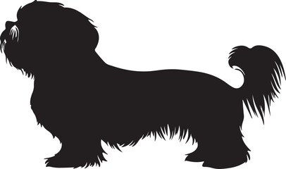 Intricate Shih Tzu Silhouette Vector for Silhouette Illustration