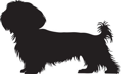 Intricate Shih Tzu Silhouette Vector for Silhouette Illustration