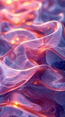 Obraz premium digital technology red and purple abstract lines poster background