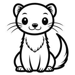 Obraz premium cute ferret vector black silhouette 