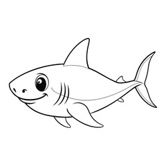 Obraz premium cute shark vector black silhouette 