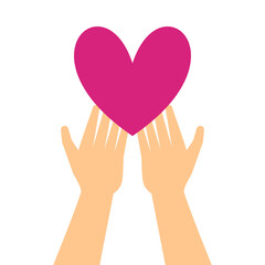 Illustration of Hands Holding a Heart