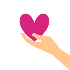 Illustration of Hands Holding a Heart