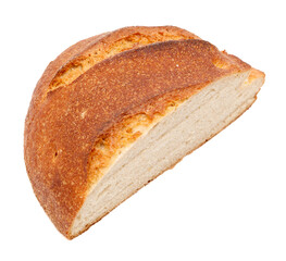 A slice of bread with a brown crust
