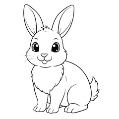Obraz premium cute rabbit black vector 