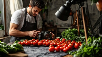 eco-friendly food production, professional photoshoot studio