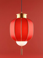 Obraz premium Isolated 3d red lantern on the background