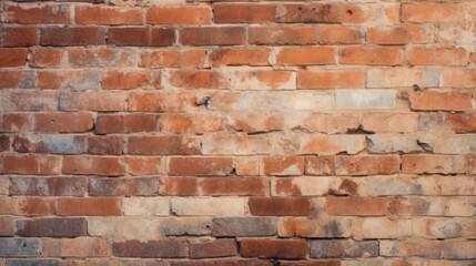 Fototapeta premium Detailed Cream and Red Brick Wall Texture With Aged Appearance and Distinctive Features for Background Use in Various Design Projects