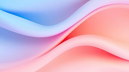 Obraz premium Blurred abstract background concept. Soft fabric waves in pastel colors, blending blue and pink for a calming aesthetic.