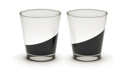 Elegant Glasses with Distinctive Black and Clear Half Design