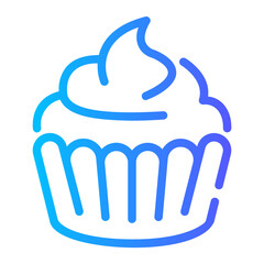 cake Line Gradient Icon