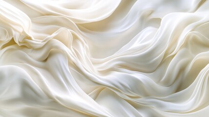 Fototapeta premium Elegant Soft White Silk Fabric Draped in Beautiful Waves