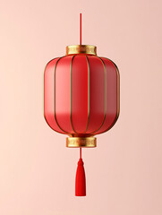 Obraz premium Isolated 3d red lantern on the background