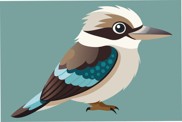 Kookaburra bird vector art illustration.