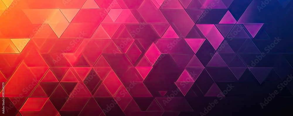 Wall mural triangle abstract background idea. vibrant geometric background with colorful triangles in shades of