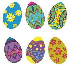 Easter Eggs, Easter Egg Festival, Colorful Ovals, Eggs with Multiple Patterns, Easter Egg Patterns on Product Surfaces, Fabric Print Patterns, Fabric Patterns, Covers, Wraps.