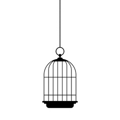 Bird cage isolated on white background
