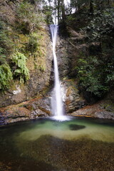 Obraz premium 森の中にある滝 奈良県東吉野村投石の滝 