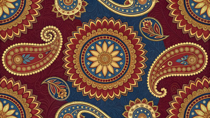 Fototapeta premium seamless paisley pattern a modern design with flower.