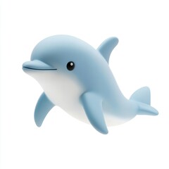 Fototapeta premium Adorable 3D rendered cartoon dolphin leaping playfully.