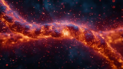 Fototapeta premium DNA repair concept. Vibrant cosmic space with glowing particles and swirling energy.