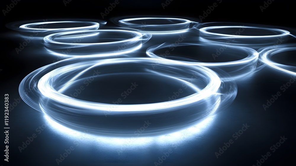 Poster illuminating motion art digital space abstract light patterns dark environment dynamic viewpoint mod