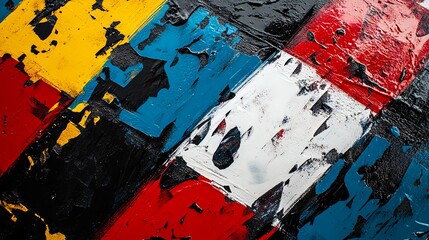 Fototapeta premium Abstract Colorful Painting with Bold Brushstrokes
