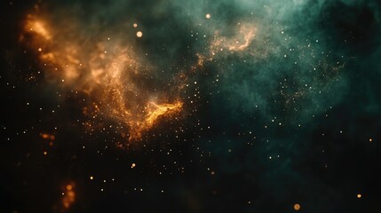 Obraz premium Stunning cosmic nebula: glowing interstellar dust and gas in deep space. Saint Patrick's Day, St Paddy's Day, St Patty's Day - Irish National Holiday and Cultural Celebration