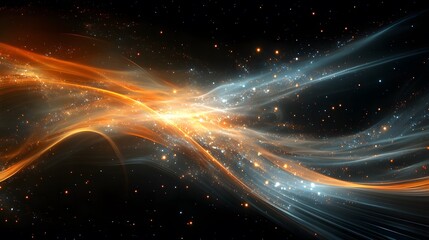 Dynamic cosmic energy waves space abstract art digital environment celestial viewpoint universe concept