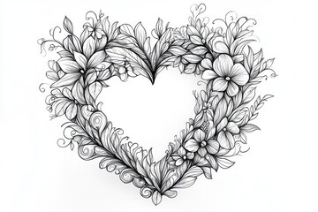 Heart shaped floral composition forming a beautiful romantic symbol