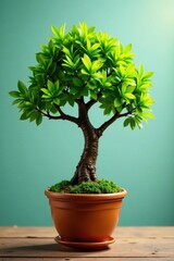 Fototapeta premium Potted tree flourishing, symbolizing investment income , soil, interest