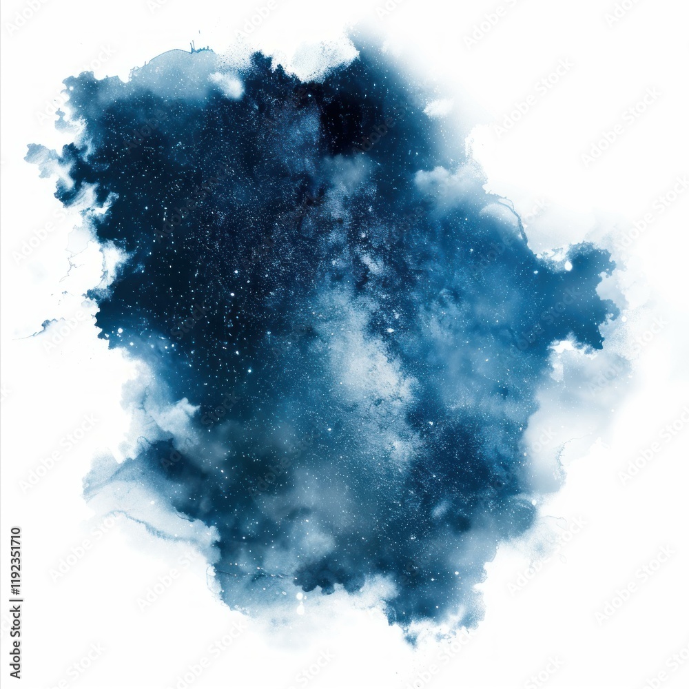Wall mural deep space hiding behind dark clouds with many bright stars creating a beautiful nebula