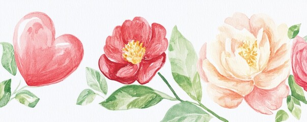 Valentine's day floral decor romantic setting digital artwork elegant design heartfelt vibes