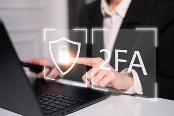 Password protection technology cybersecurity two factor authentication concept